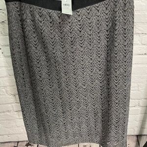 NWT Ann Taylor 12P Grey Lace Elastic Waist Pencil Skirt